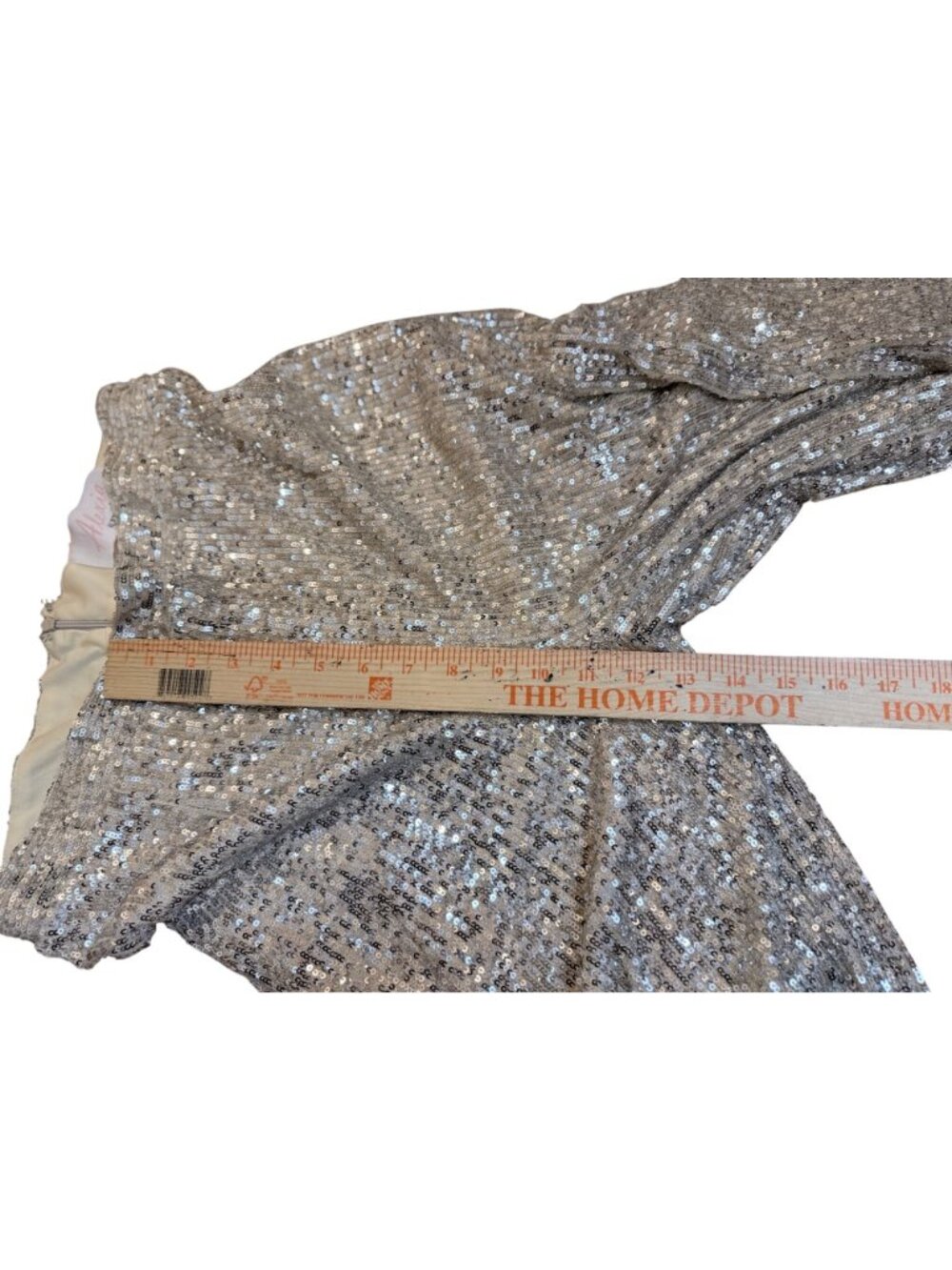 Champagne Sequin Embellished High Waist Wide Leg Swishy Pants Illy - Picture 5 of 10